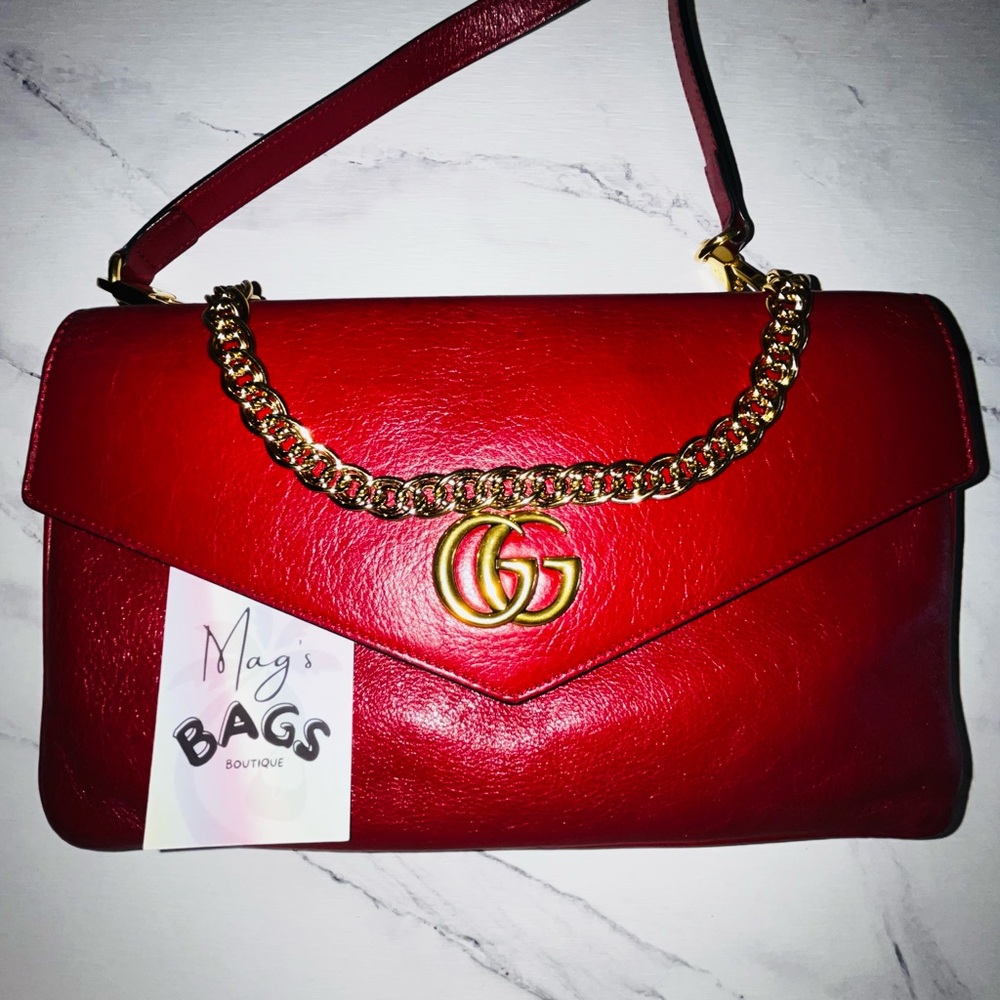 Gucci: Double-Sided GG Monogram Marmont Tiger Crossbody Handbag - Picture 4 of 16